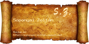 Soponyai Zoltán névjegykártya
